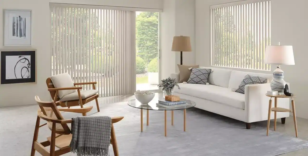Bright, airy, minimalist interior with natural light, comfortable seating, and contemporary design.